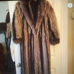 Classic Long Brown Faux Fur Trench Coat